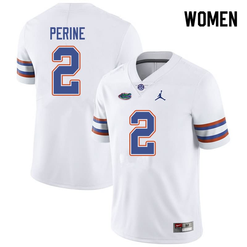 NCAA Florida Gators Lamical Perine Women's #2 Jordan Brand White Stitched Authentic College Football Jersey HAB4164DL